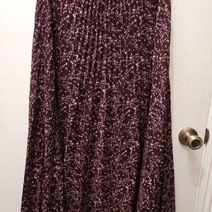 Max Studio Burgundy Floral Maxi Skirt